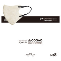 deCOGAO / NO.8 卵型さん向け / GREIGE×BLACK / 約100×135mm (Mサイズ/折りたたみ時のサイズ)/18枚入り