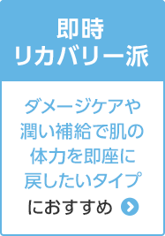 即時リカバリー派 ダメージケアや潤い補給で肌の体力を即座に戻したいタイプにおすすめ