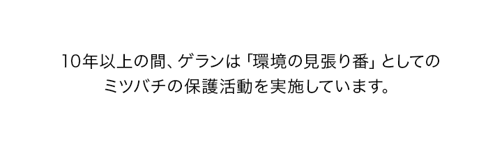 10年以上の間、ゲランは「環境の見張り番」としてのミツバチの保護活動を実施しています。