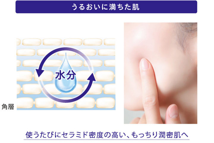 うるおいに満ちた肌 使うたびにセラミド密度の高い、もっちり潤密肌へ イメージ画像