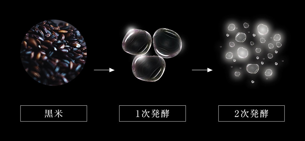 2段階発酵により、多種多様な成分が低分子化