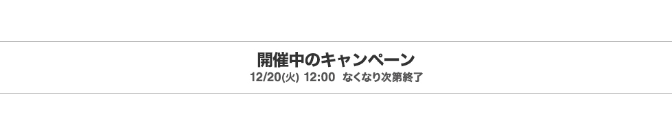 開催中のキャンペーン