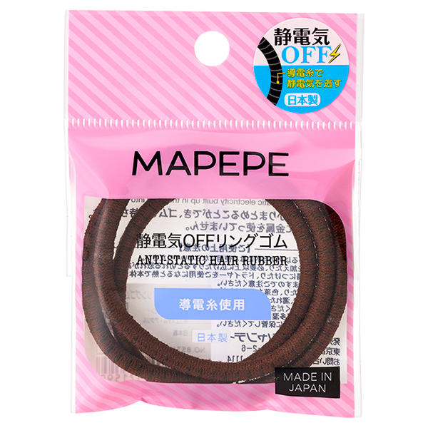 静電気OFFリングゴム3P / マペペ(ヘアゴム, ヘア・ヘアケアグッズ)の