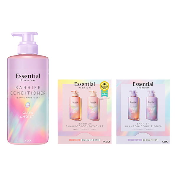 エッセンシャル プレミアム バリアグロウ＆モイストポンプセット ヘアパック9g プレミアム うるおいバリアコンディショナー グロウ&モイスト ポンプ