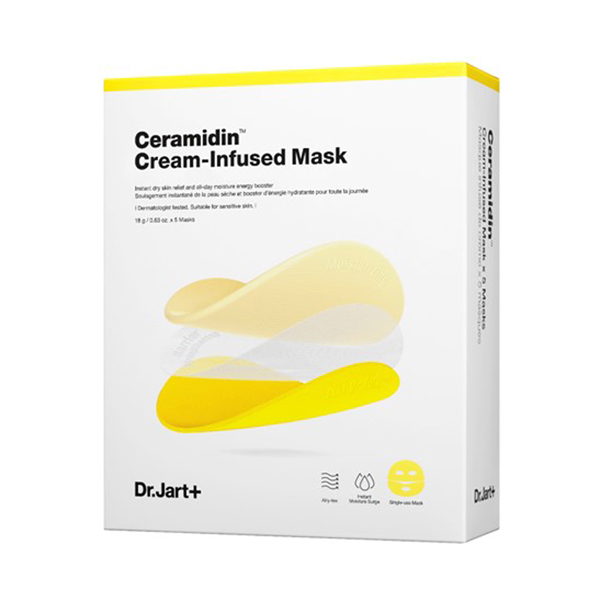 Ceramidin Cream Infused Mask Upper Face / Lower Face Each 1 Sheet x 5 Bags