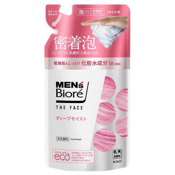 ★まとめ買い★　花王　メンズビオレ　ザフェイス　ディープモイスト　つめかえ用　170ｍｌ　×24個【イージャパンモール】 ザフェイス ディープモイスト / メンズビオレ(泡洗顔フォーム