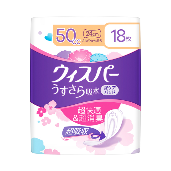 ウィスパー 尿ケア220cc 24枚入り 6セット 計144枚 ＋10枚おまけ うすさら吸水 女性用 軽度尿ケア製品 / ウィスパー(その他サニタリー
