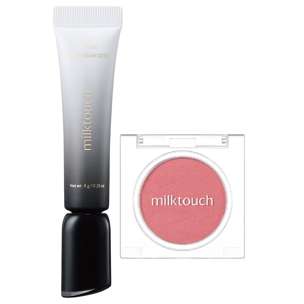 チーク、クリームファンデ、ファンデ、マスカラ アイコニックフィルムマスカラ&チークセット / milktouch(メイクアップ