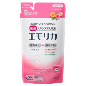 花王 エモリカ 薬用スキンケア入浴液 / つめかえ用 / 360ml / フローラルの香り