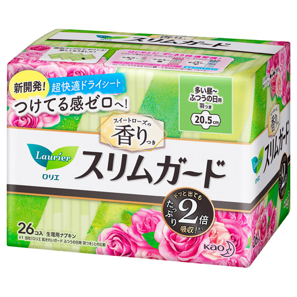 スリムガード ローズ多い昼～ふつうの日羽つき / 26コ / 多い昼～ふつうの日用 羽つき / スイートローズの香り