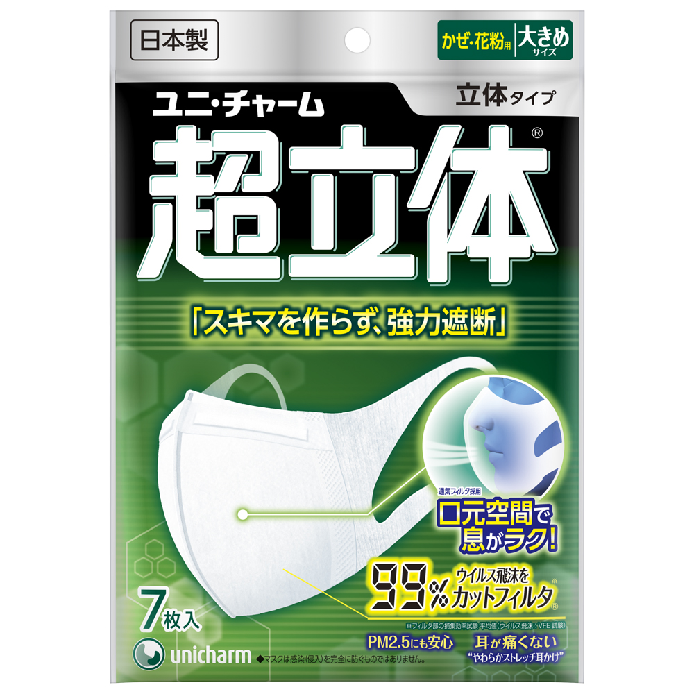 超立体マスク / 大きめ / 7枚 超立体マスク / 大きめ / 7枚