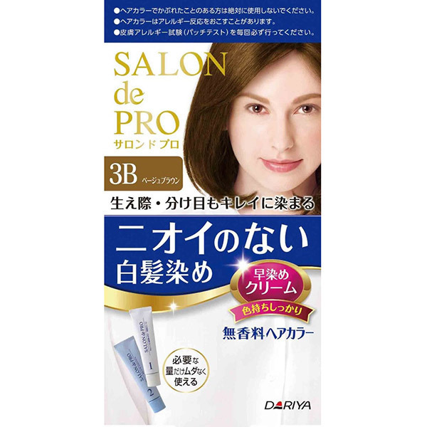 無香料ヘアカラー 早染めクリーム(白髪用) / 本体 / 3B ベージュブラウン / 1剤40g・2剤40g / 無香料