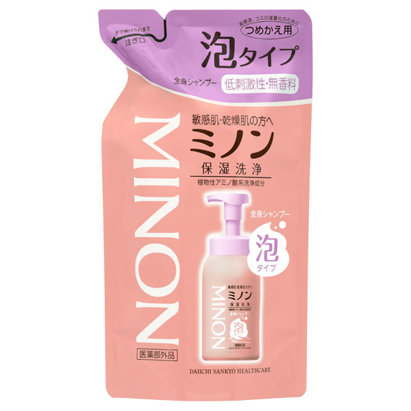 ミノン全身シャンプー泡タイプ / 詰替え / 400mL / 無香料 ミノン全身シャンプー泡タイプ / 詰替え / 400mL / 無香料