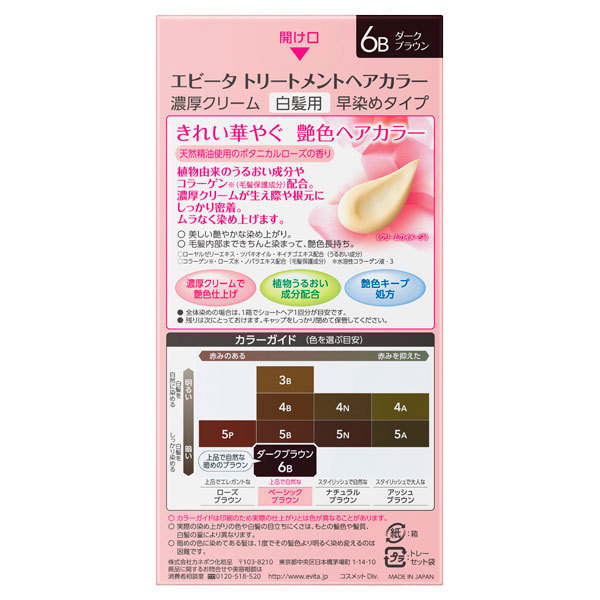 トリートメントヘアカラー / 6B ダークブラウン / 1剤45g2剤45g 1