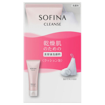 乾燥肌のための美容液洗顔料<クッション泡>