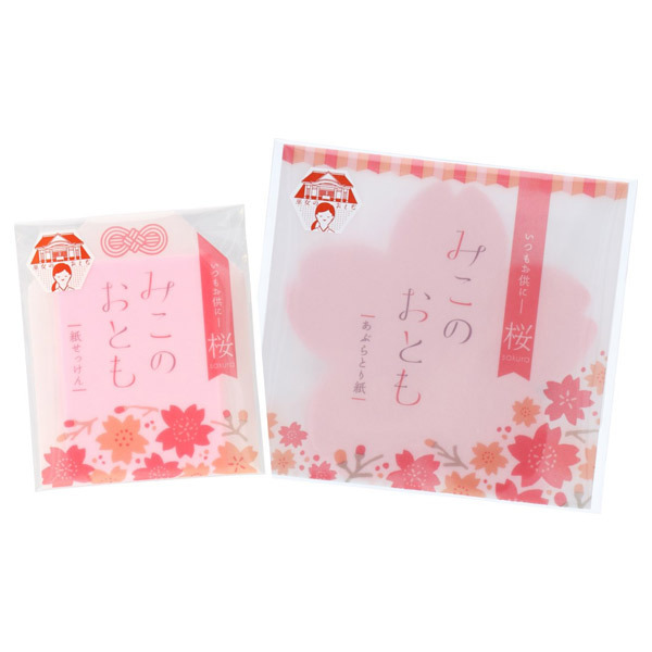 初売り♡紙ものセット みこのおとも 紙せっけんとあぶらとり紙セット 椿 / おくりもの