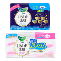 しあわせ素肌超スリム 昼夜2種セット / キット / ふつうの日用 羽つき 24個入り.多い夜用 羽つき 10個入り