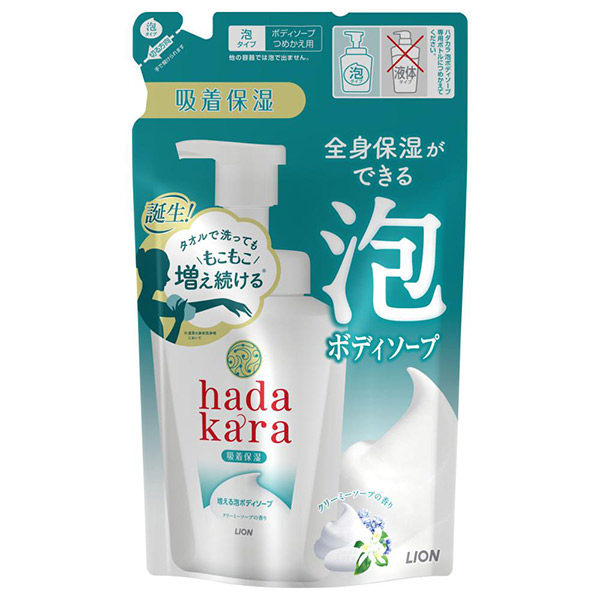 hadakara ボディソープ 泡で出てくるタイプ クリーミーソープの香り / 440ml / 詰替え / クリーミーソープ