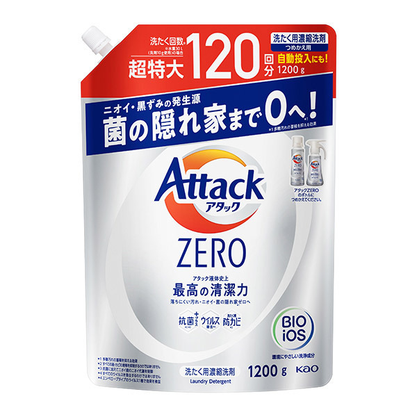 アタック ZERO / 1200g / 詰替え / リーフィブリーズの香り(微香)