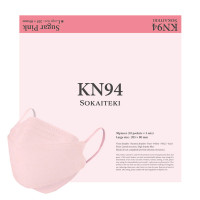 KN94 マスク / SUGAR PINK / Lサイズ 約80×205mm(大人用/ふつうサイズ)30枚入り