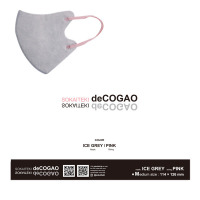 deCOGAO マスク / ICEGREY×PINK / 約114×123mm(Mサイズ/折りたたみ時のサイズ)20枚入り
