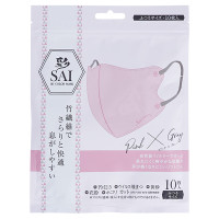 彩-SAI-立体マスク / ピンク&グレー / 10枚 / ピンク&グレー / 10枚