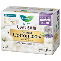 しあわせ素肌 Botanical Cotton100% 特に多い昼用25cm 羽つき / 14個 / 本体 / ほのかなラベンダー&カモミールの香り / 14個