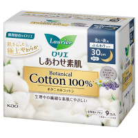 しあわせ素肌 Botanical Cotton100% 多い夜用30cm 羽つき / 9個 / 本体 / ほのかなラベンダー&カモミールの香り / 9個
