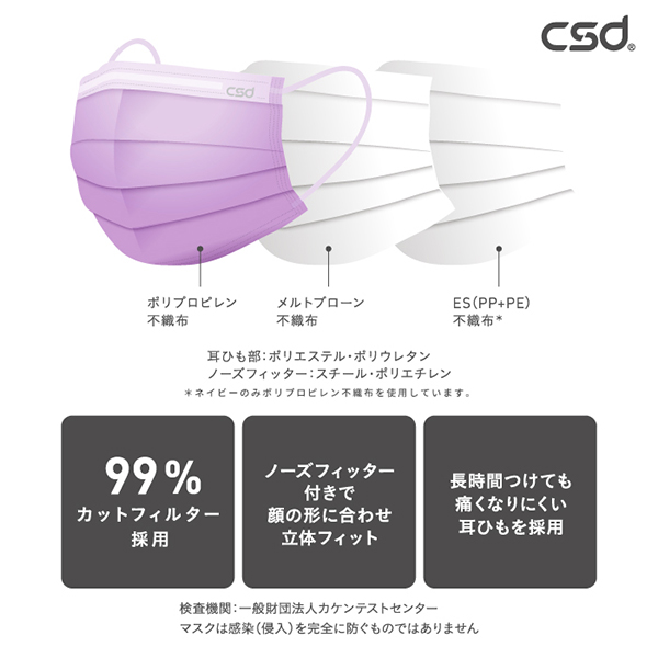 CSD カラーマスク / チャコールグレー / 5枚入り 1