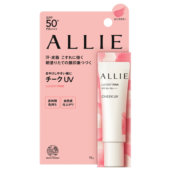 クロノビューティ カラーオンUV / SPF50+ / PA++++ / チーク 01 LUCENT PINK / 15g / フレッシュフローラルの香り