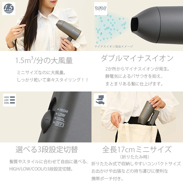 マイナスイオンミニドライヤー VDM1100 / VENUSiS(ドライヤー, 美容