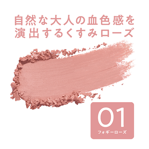 チークブラッシュ / 01 フォギーローズ / 2.2g 1