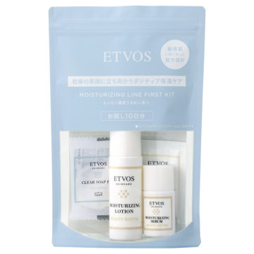 ETVOSモイスチャーラインセットとクリアソープバー洗顔です。