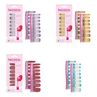 【5,280円(税込)相当が約37%OFF】インココ マニキュアシート ラメ&グラデーションデザインセット / BEAUTY DAY限定アイテム / 8サイズ×2シート×4