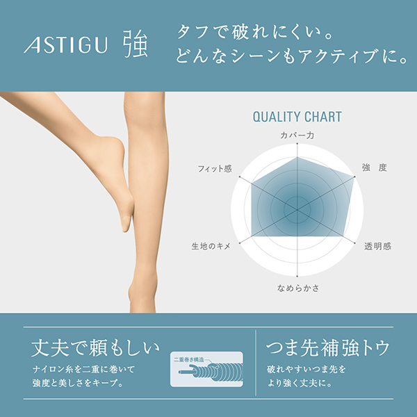 【強】破れにくい ストッキング AP6001 / ブラック(480) / L / 本体 1