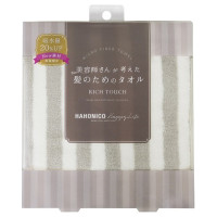 【入荷次第販売開始】ヘアドライマイクロファイバータオル ブラウンシュガー ストライプ / 約38×85cm
