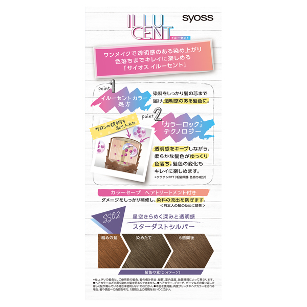 イルーセント ミルキーヘアカラー / SS02 スターダストシルバー / 55g+110ml+15g 1