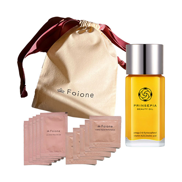 アットコスメ限定 プリンセピアオイルセット / 30mL / 本体、サンプル、巾着 / エッセンシャルオイルブレンドの香り / 濃厚なのに肌なじみのよいオイル / なし