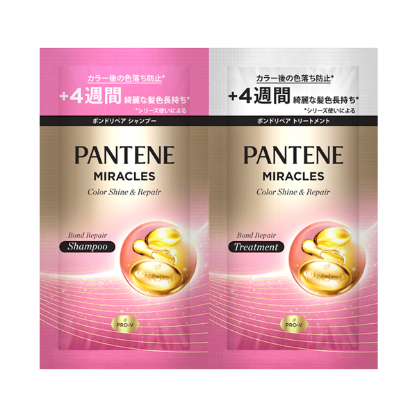 ミラクルズ ボンドリペアシリーズ カラーシャイン&リペア シャンプー+トリートメント / 10g+10g / ピンクローズ&マンダリンオレンジの香り