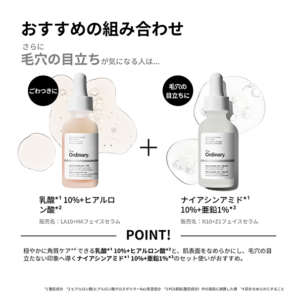 乳酸*1 10%+ヒアルロン酸*2(LA10+HAフェイスセラム) / The Ordinary