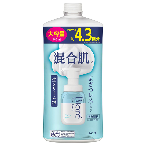 ザフェイス 泡洗顔料 モイスト / 700ml / つめかえ用 大容量 / 心地よいフローラルサボンの香り