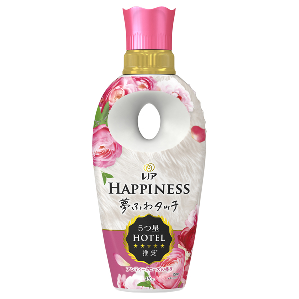 ハピネス 夢ふわタッチ 柔軟剤 / 450ml / 本体 / アンティークローズ