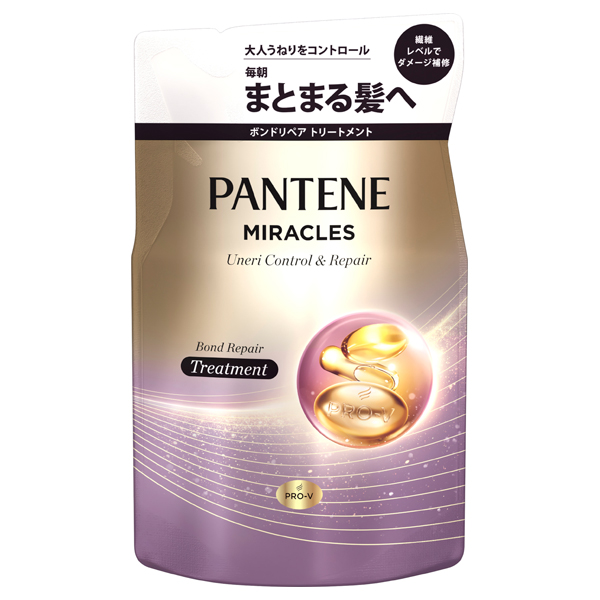 ミラクルズ うねりコントロール&リペア ボンドリペアトリートメント / 詰め替え / 350g / ピンクローズ&マンダリンオレンジの香り