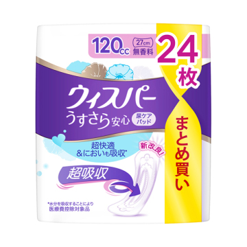 うすさら安心 吸水ケア 尿もれパッド 120cc