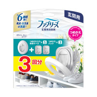 消臭芳香剤 玄関用 / 詰め替え入り本体ケース+詰め替えパック×2個 / 7ml×3 / ホワイト・ティー&リリー