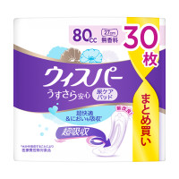 うすさら安心 吸水ケア 尿もれパッド 80cc / 30枚 / 無香料