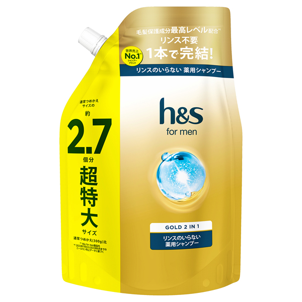 for men ゴールド 2イン1 リンスのいらない薬用シャンプー / 詰替え / 800g