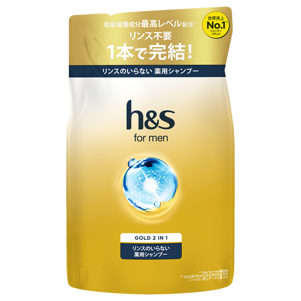 for men ゴールド 2イン1 リンスのいらない薬用シャンプー / 詰替え / 300g