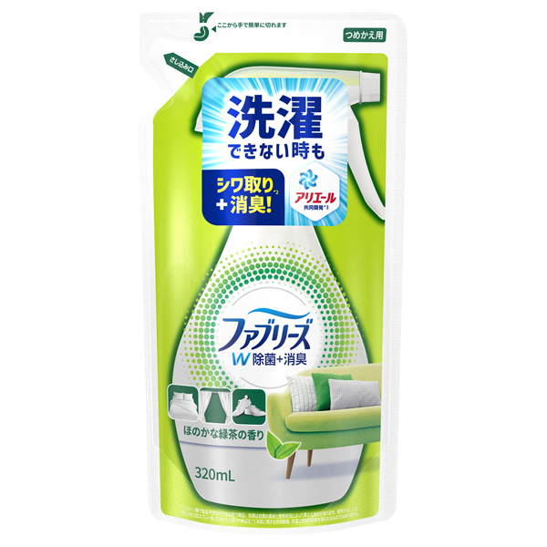 W除菌+消臭スプレー 布用 / 詰替え / 320ml / 緑茶
