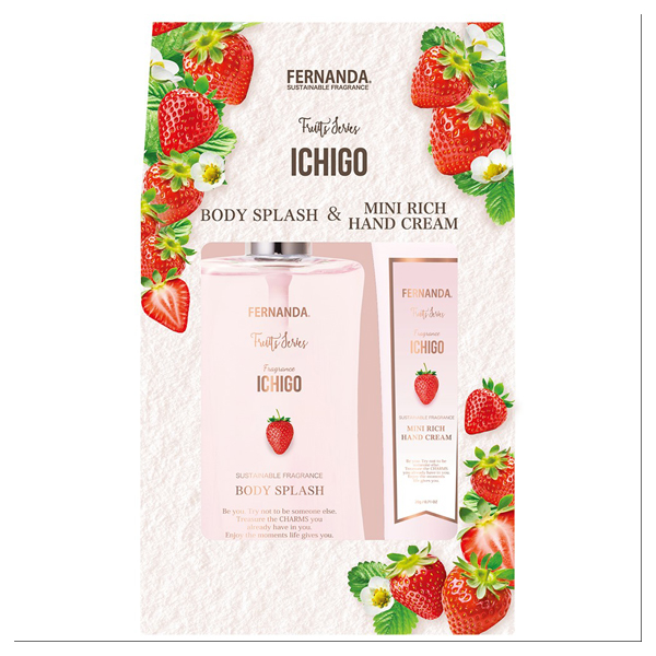 ボディスプラッシュ&ミニリッチハンドクリーム ギフトセット / 95ml、20g / イチゴの香り